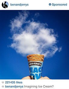 Ben and Jerrys instagram ad