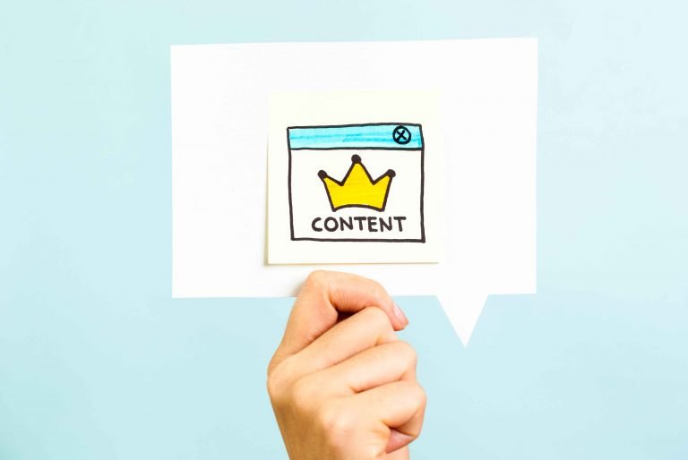 Content word written on paper